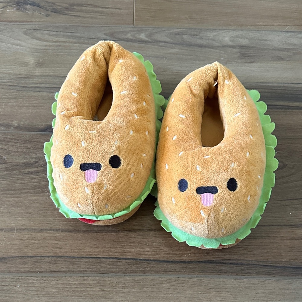 Plush Hamburger Slipper Shoes - Cute Kawaii Design